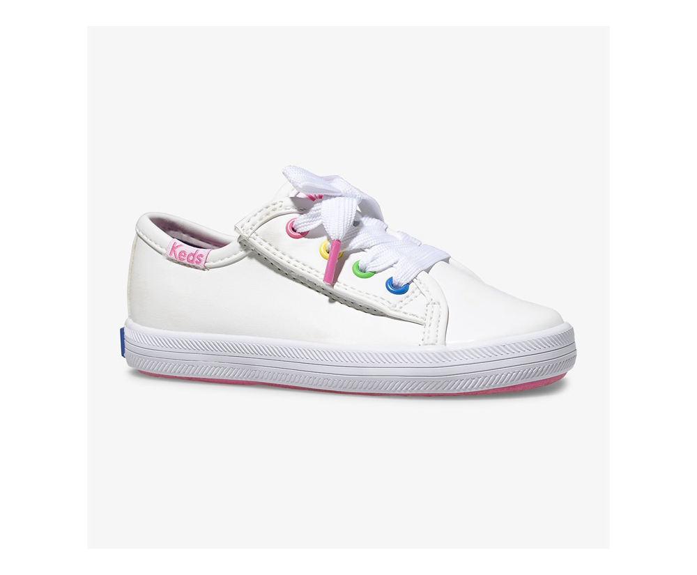 Zapatillas Keds Niños Blancas - Kickstart Multi-Color Eyelets Jr. - 728-SCXIFT